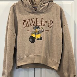 WALL·E Pixar Disney Tan/Beige Cropped Hoodie Medium Unisex